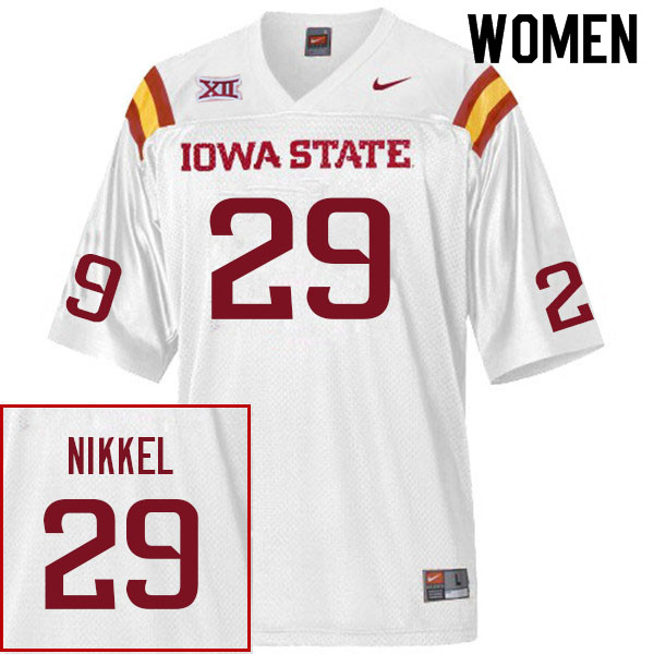 Iowa State Cyclones Women's #29 Ben Nikkel Nike NCAA Authentic White College Stitched Football Jersey EH42A38AS